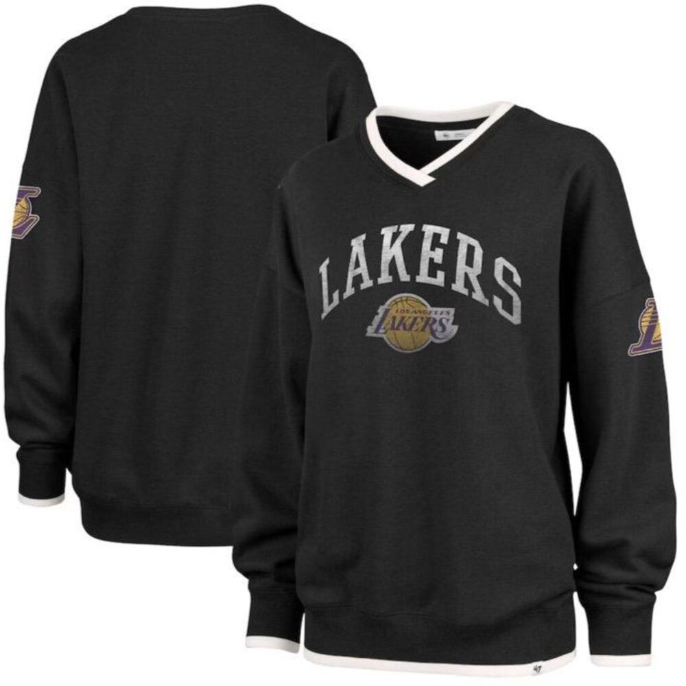 Los Angeles Lakers '47 Black '80s Oversize Pullover sweater 2XL new  Women's